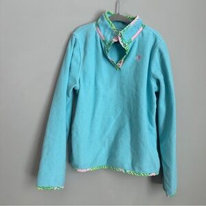 Lilly Pulitzer Blue Aqua Fleece Pullover 8